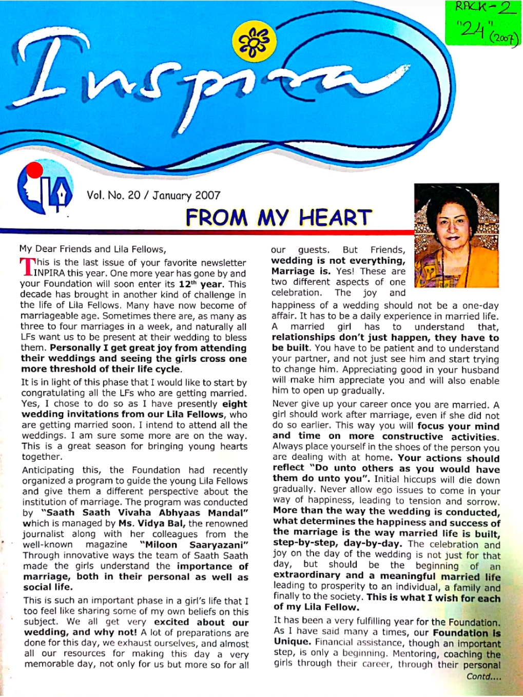 Vol. No. 20 - Jan. 2007